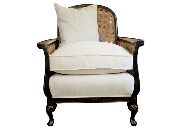 caned chinoiserie armchair